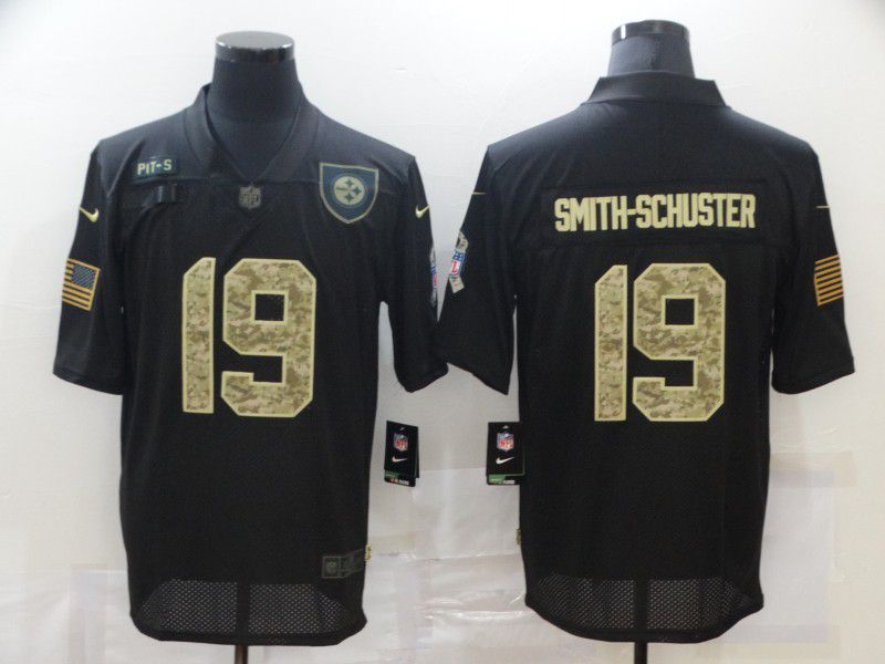 Men Pittsburgh Steelers #19 Smith-schuster Black camo Lettering 2020 Nike NFL Jersey->pittsburgh steelers->NFL Jersey